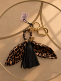 Llavero V'S Animal Print con Borla Negra