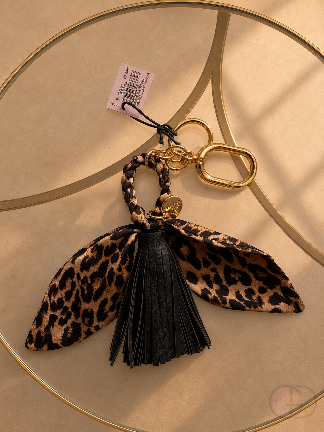 Llavero V'S Animal Print con Borla Negra