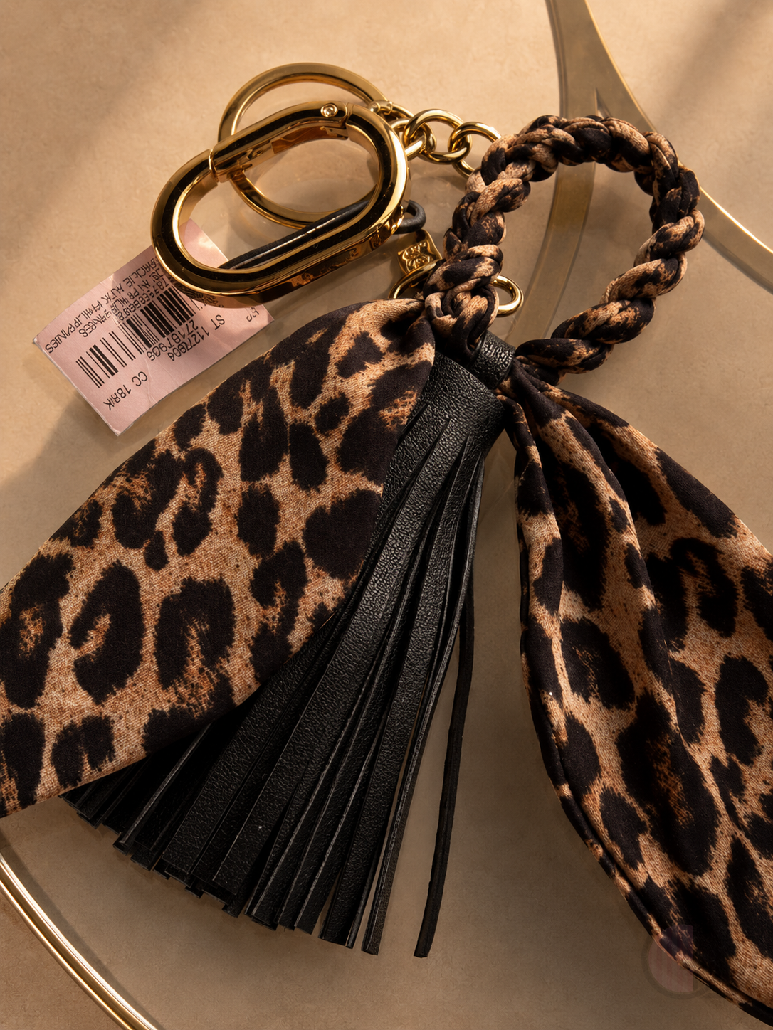 Llavero V'S Animal Print con Borla Negra