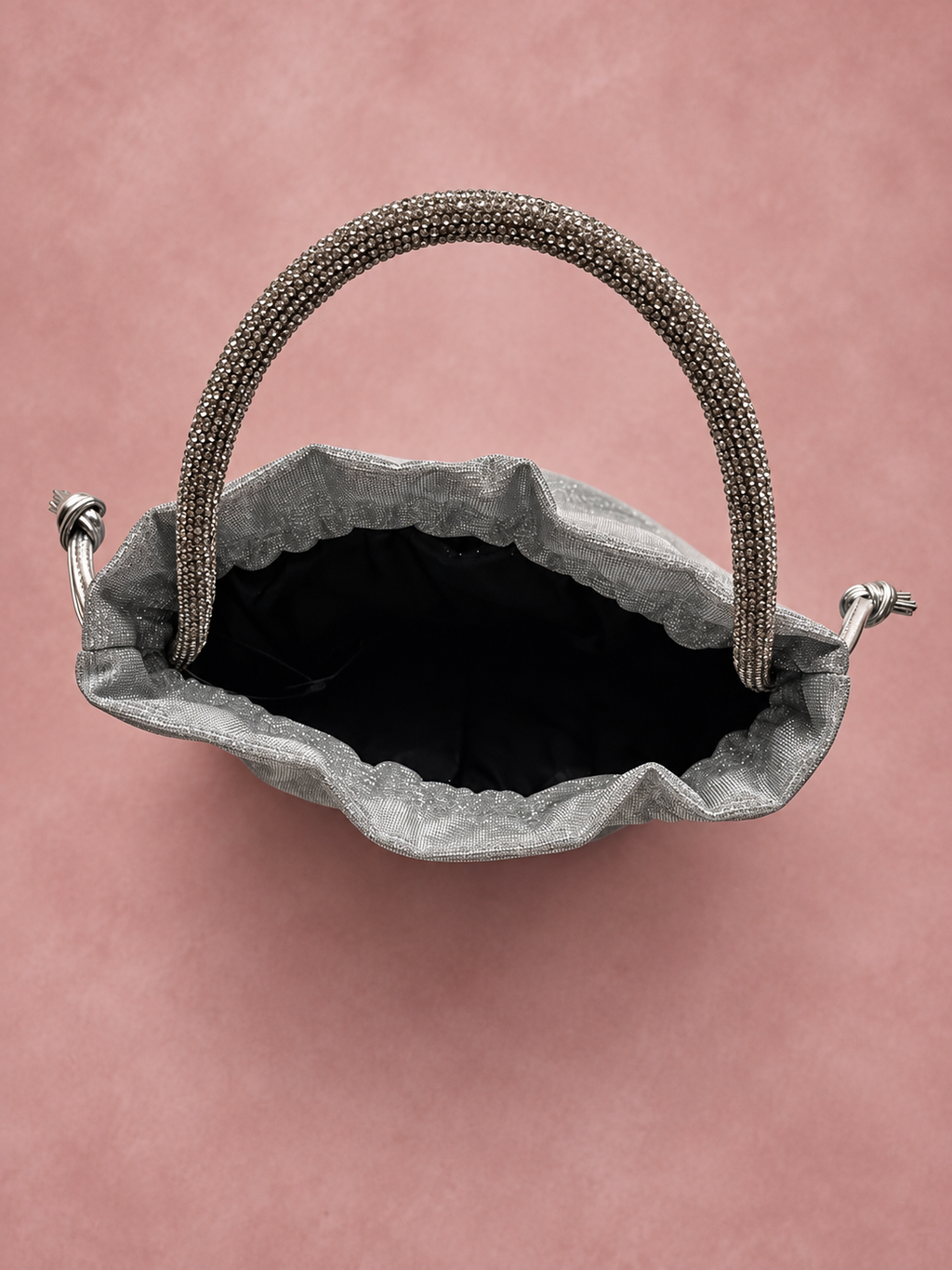 Bolso plateado V'S, interior
