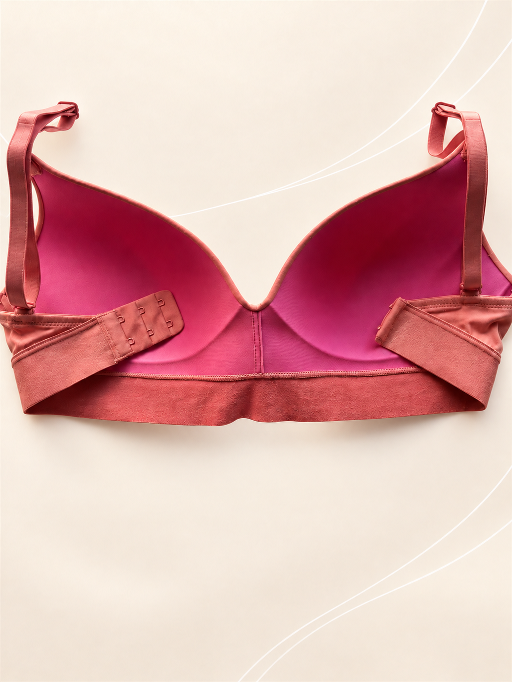 Corpiño PINK durazno liso sin aro — dorso