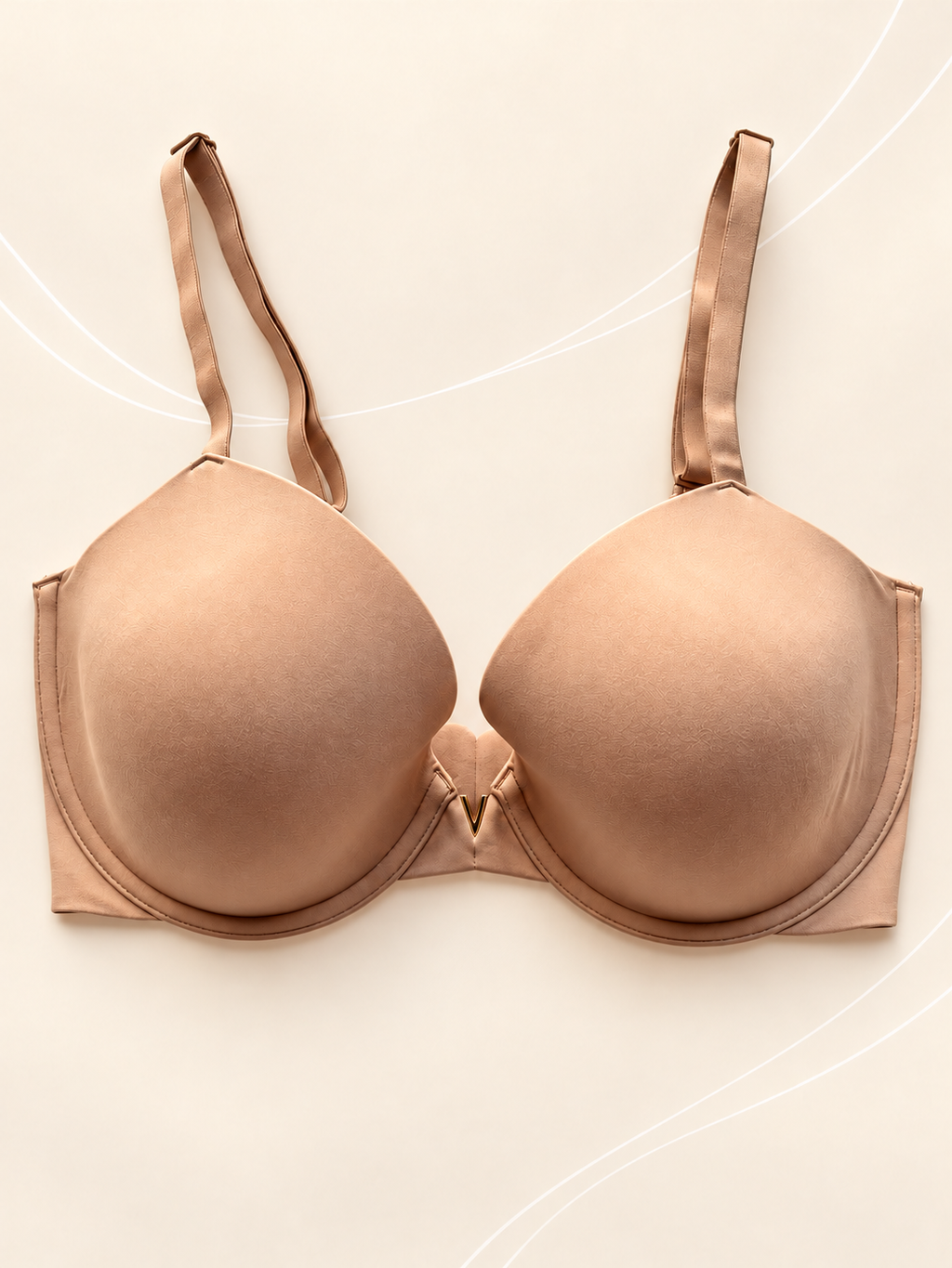 Corpiño liso con aro beige — frente