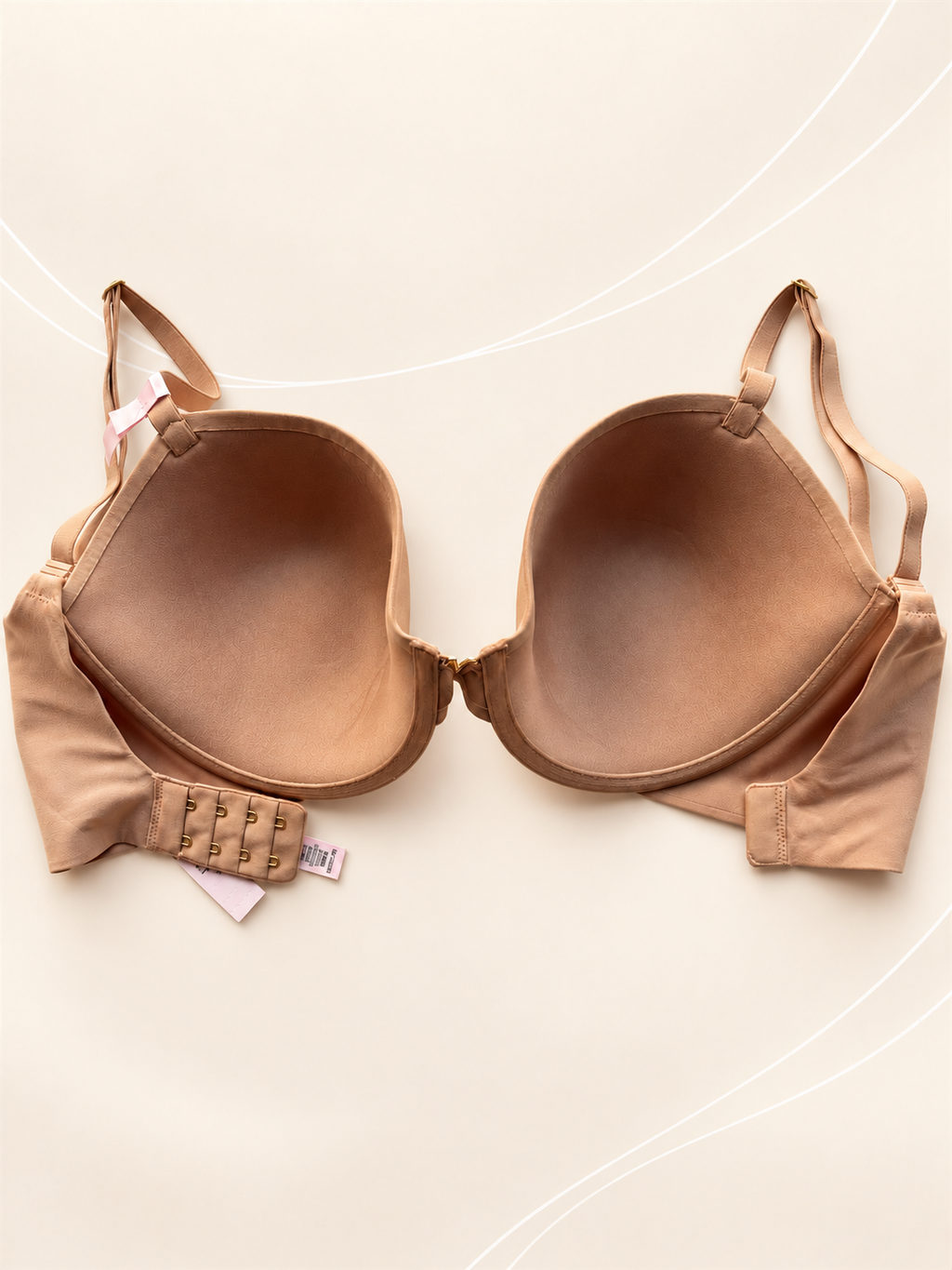 Corpiño liso con aro beige — dorso auténtico