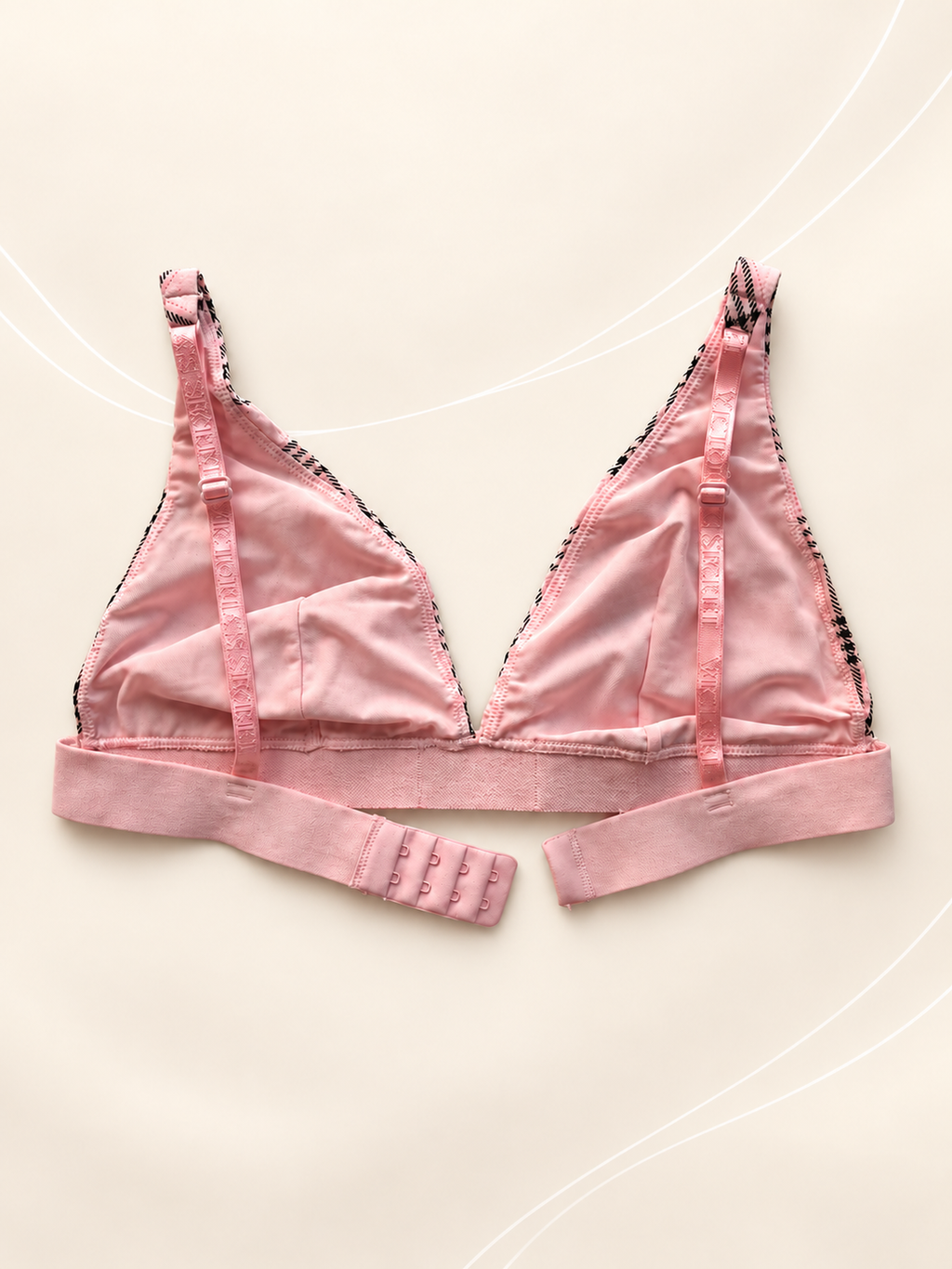 Corpiño V'S PINK cuadrillé rosa — dorso auténtico