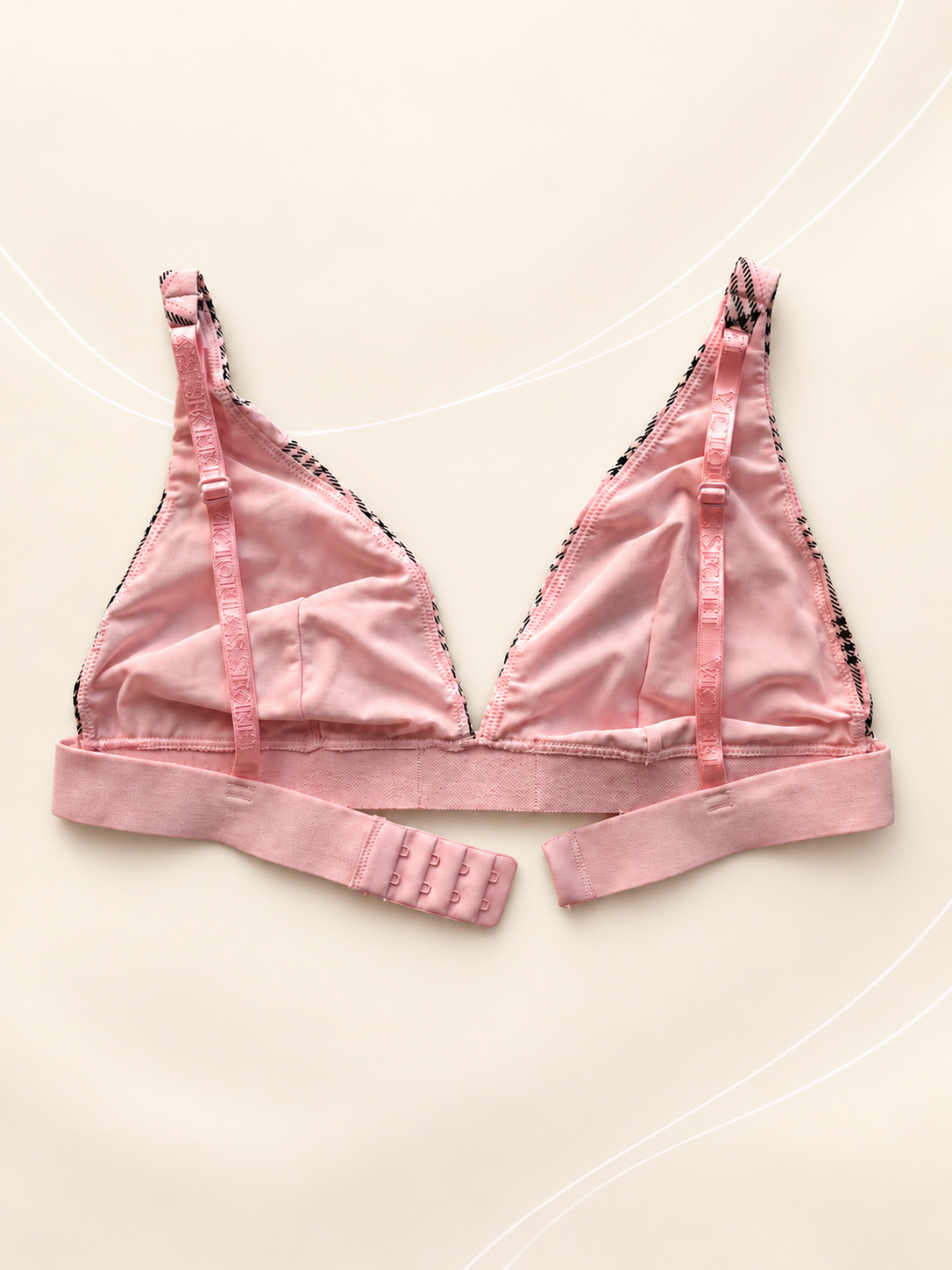 Corpiño V'S PINK cuadrillé rosa — dorso auténtico