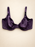 Corpiño V'S Violeta con aro y textura satinada, vista frontal
