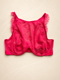 Corpiño V'S Fucsia de encaje con escote alto, vista frontal