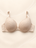 Corpiño beige de encaje, vista frontal