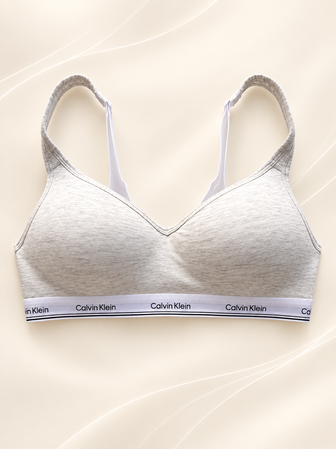 Corpiño Calvin Klein gris claro — frente