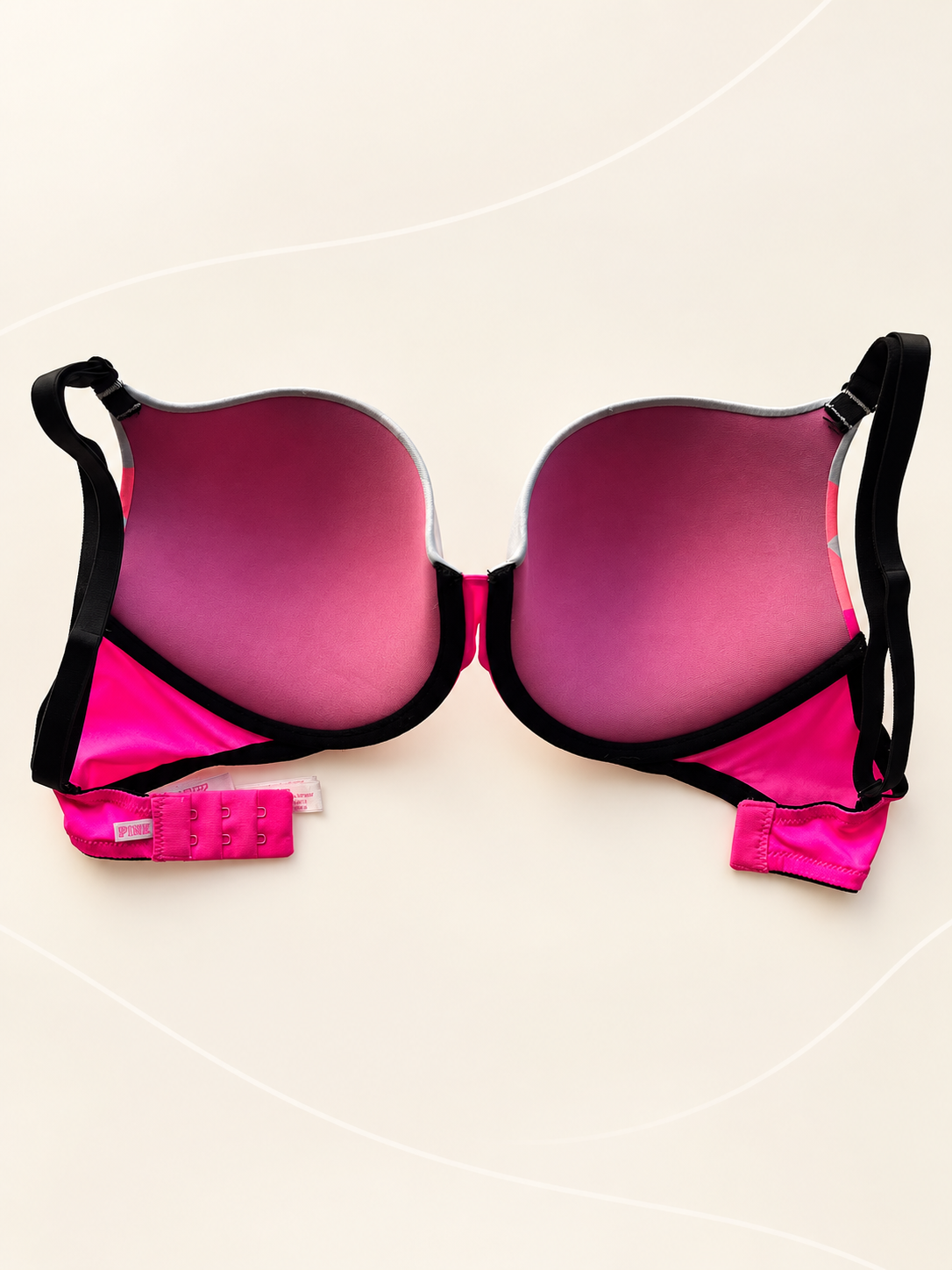 Corpiño V'S PINK fucsia con estampa gráfica — dorso