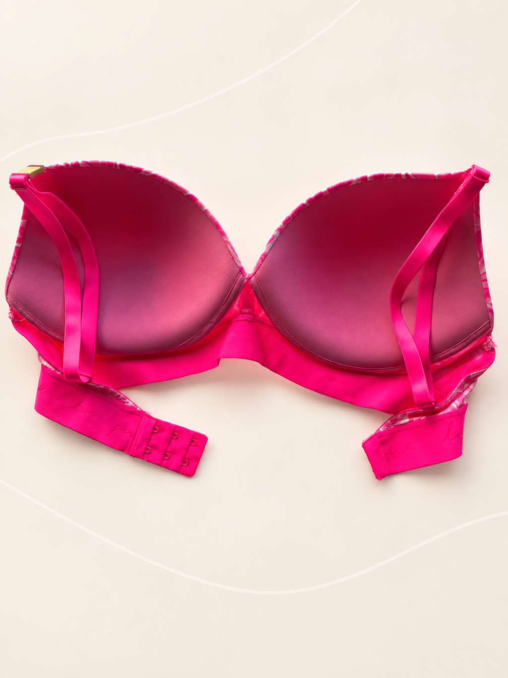 Corpiño V'S PINK fucsia marmolado — dorso