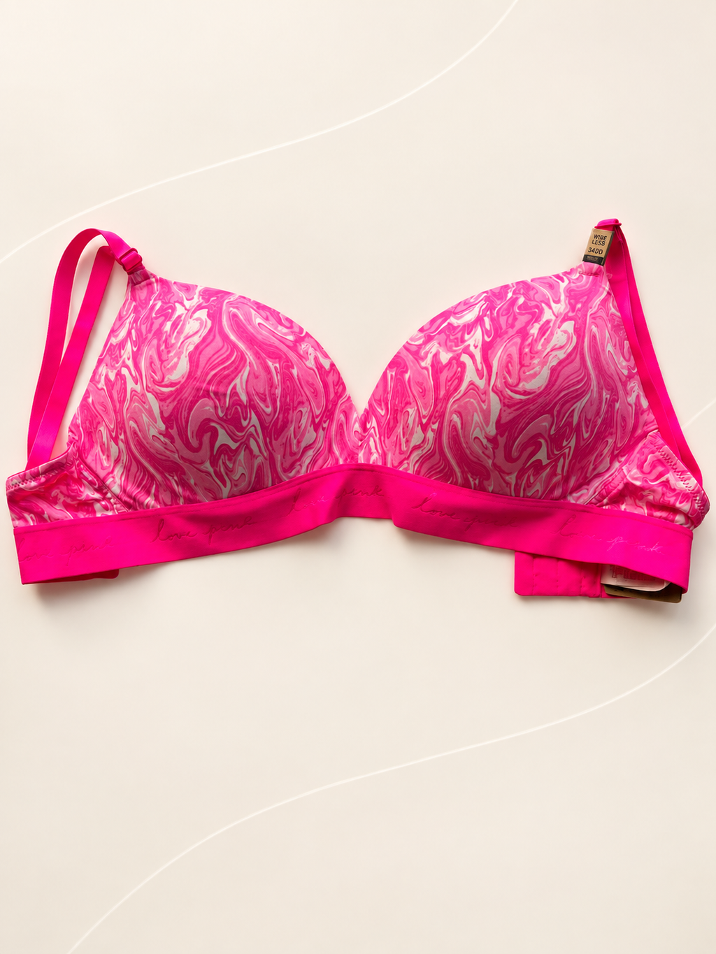 Corpiño V'S PINK fucsia marmolado — frente