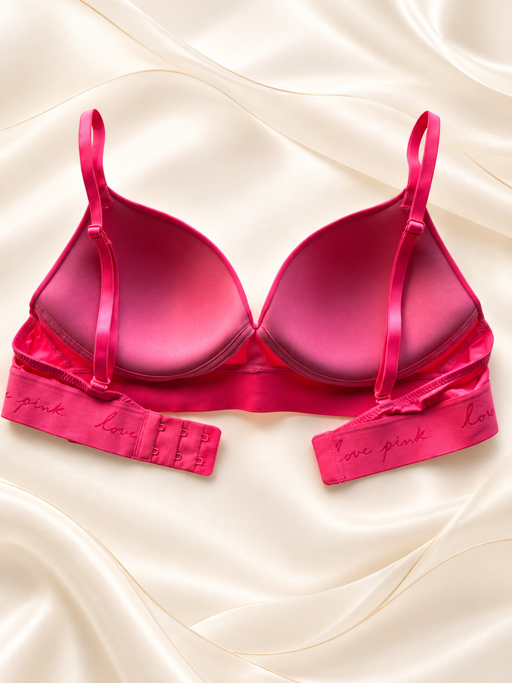 Corpiño V'S PINK fucsia sin aro — dorso