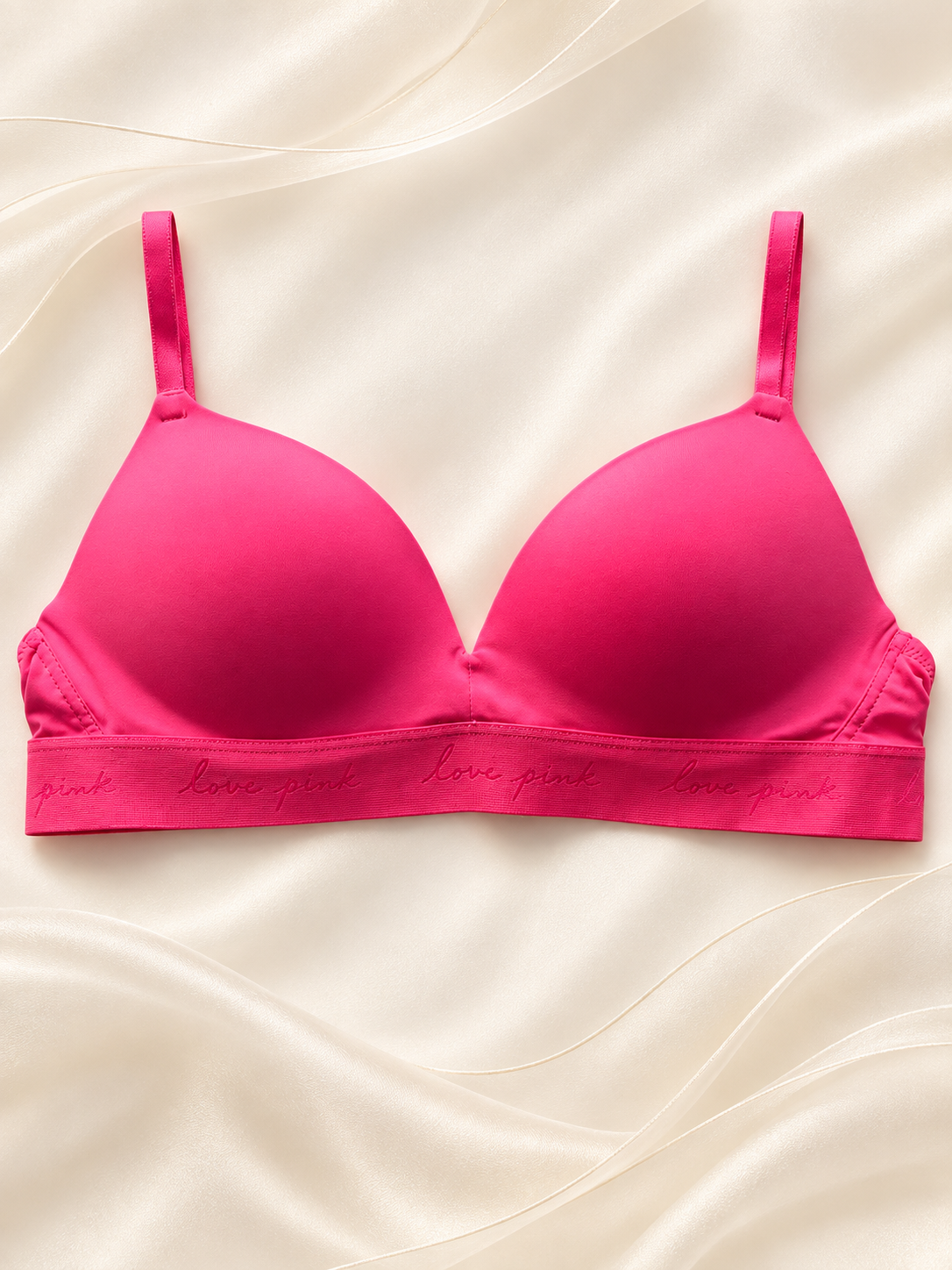 Corpiño V'S PINK fucsia sin aro — frente