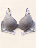 Corpiño V'S PINK gris melange con copa — frente