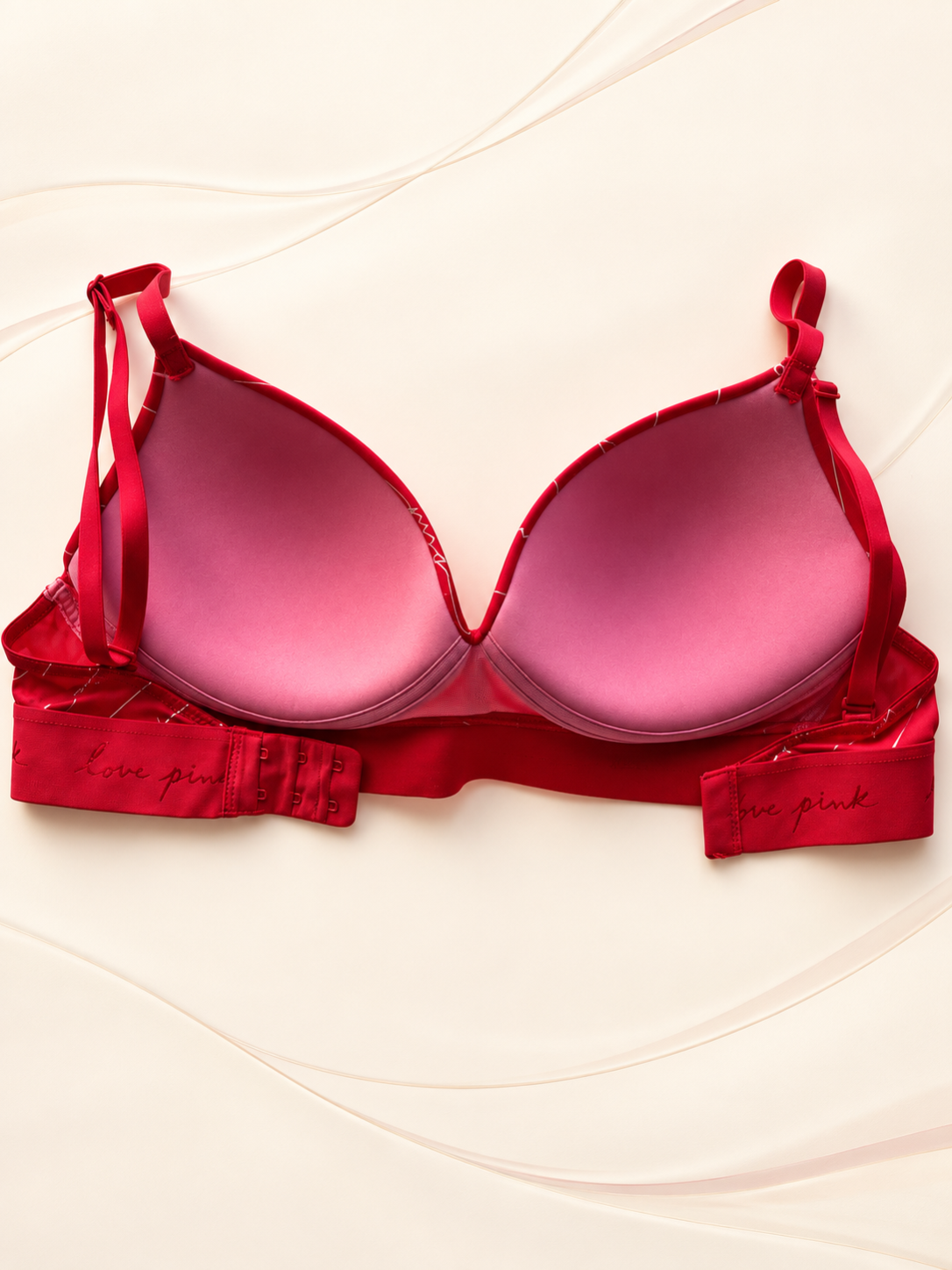 Corpiño V'S PINK rojo sin aro — dorso
