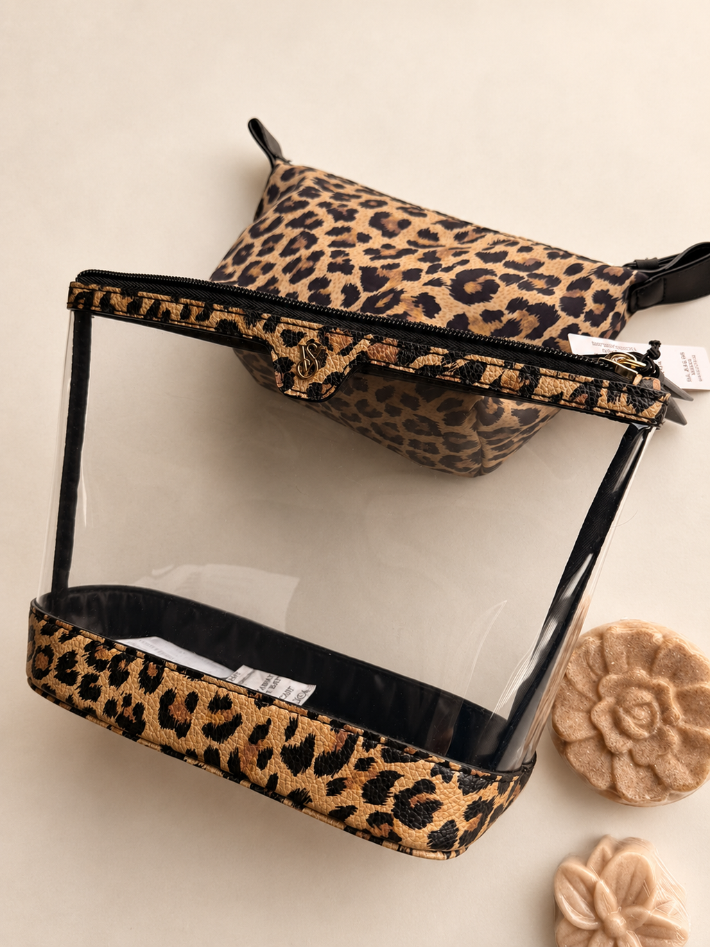 Neceser V'S Transparente Animal Print con Estuche Interior (2 piezas)