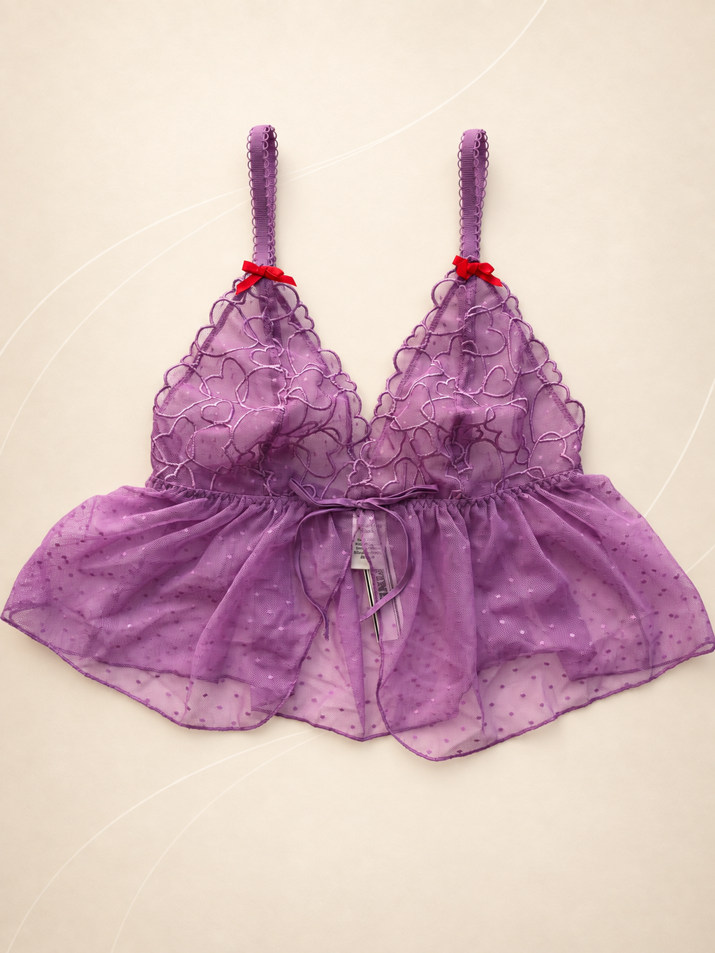 Corpiño PINK púrpura de encaje — frente