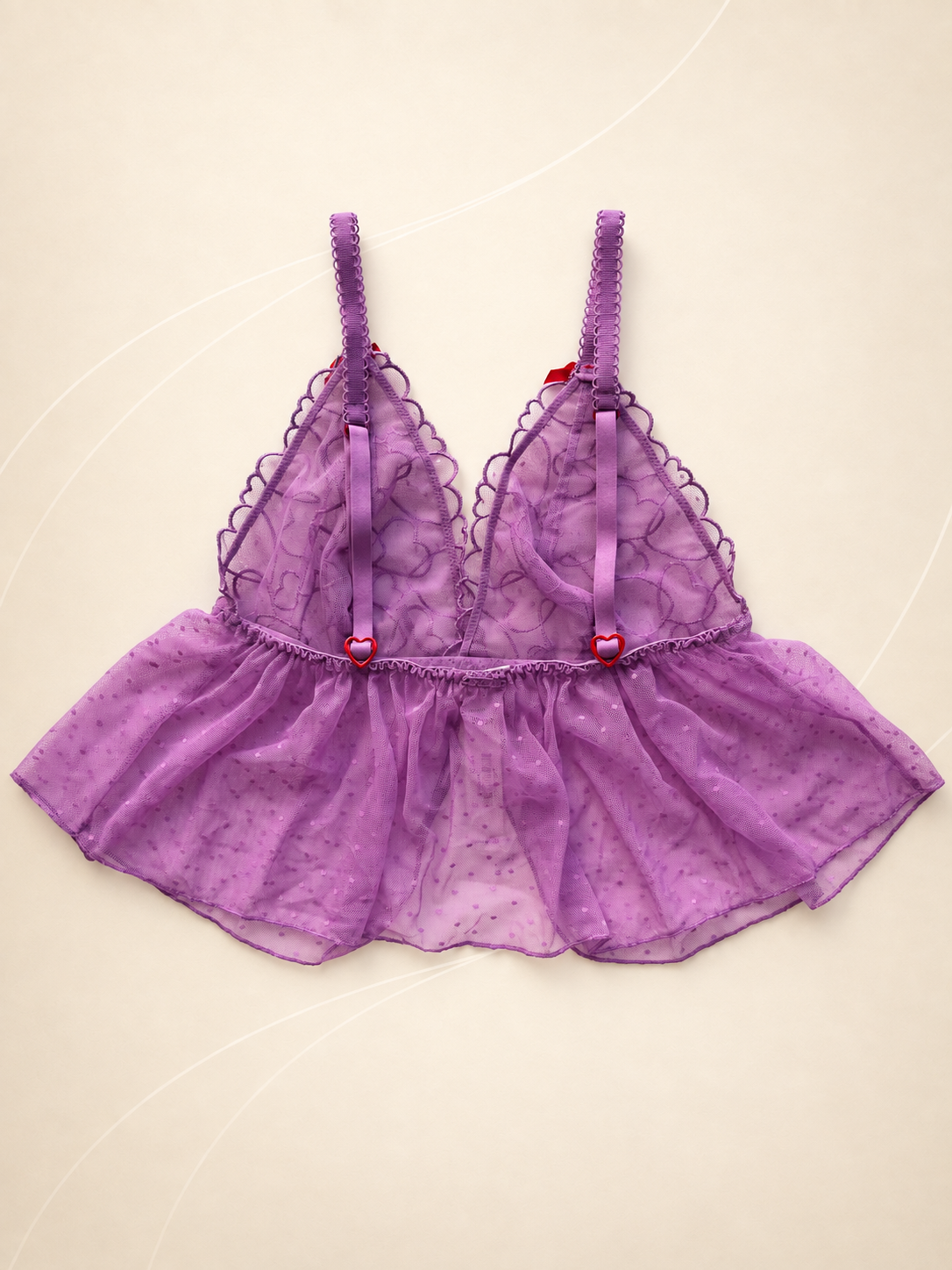 Corpiño PINK púrpura de encaje — dorso