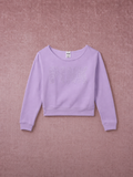Buzo PINK Lila Cropped con Strass