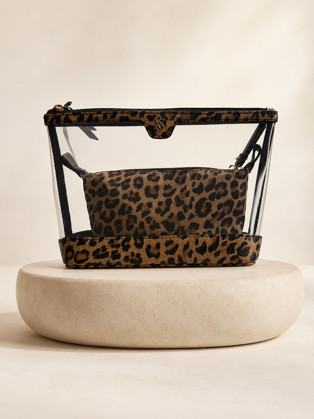 Neceser V'S Transparente Animal Print con Estuche Interior (2 piezas)