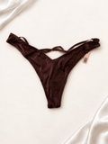 Panti V'S Satin Chocolate con Tiras, frente
