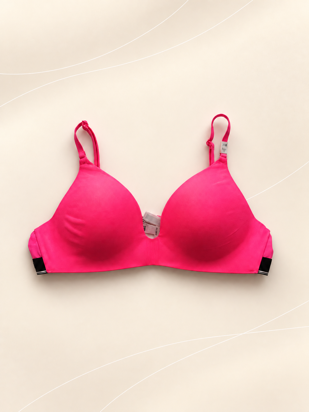 Corpiño V'S Push-Up Rosa Fucsia Liso, vista frente