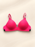 Corpiño V'S Push-Up Rosa Fucsia Liso, vista frente