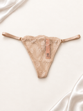 Panti V'S Lace Marfil con Tiras Satinadas, frente
