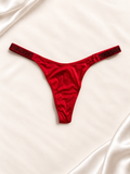 Frente de Panti V'S rojo satinado con tiras finas