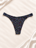 Frente de Panti PINK azul marino con lunares de colores