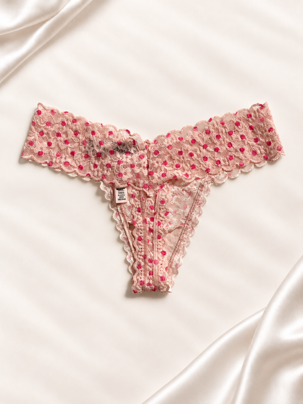 Dorso de Panti V'S rosa floral de encaje