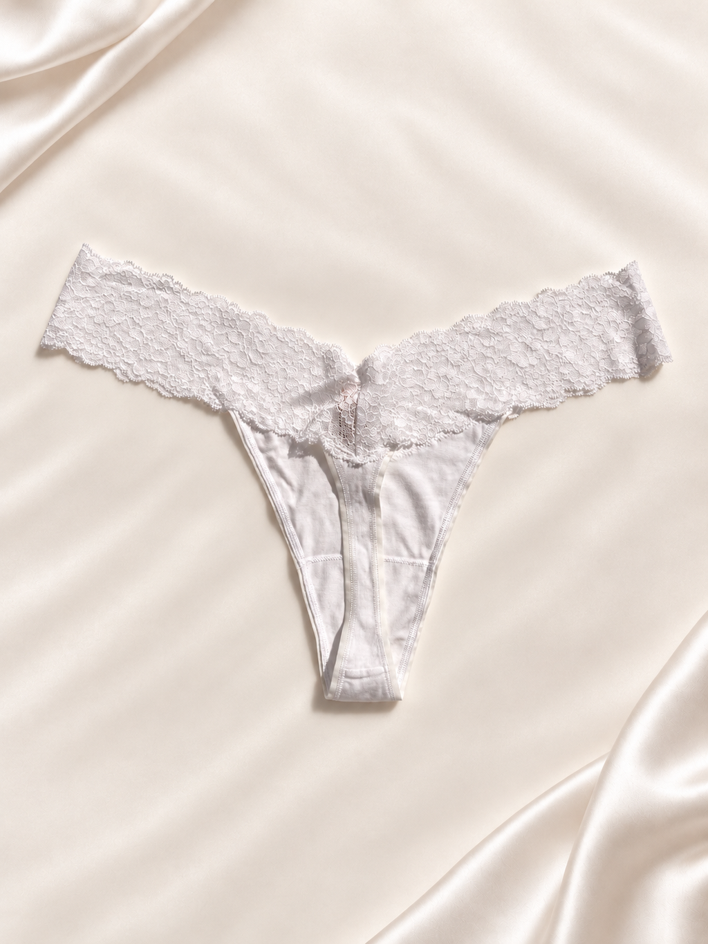 Dorso de Panti V'S blanco de encaje con cintura ancha