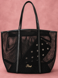 Tote PINK Black Mesh frente con sombra suave
