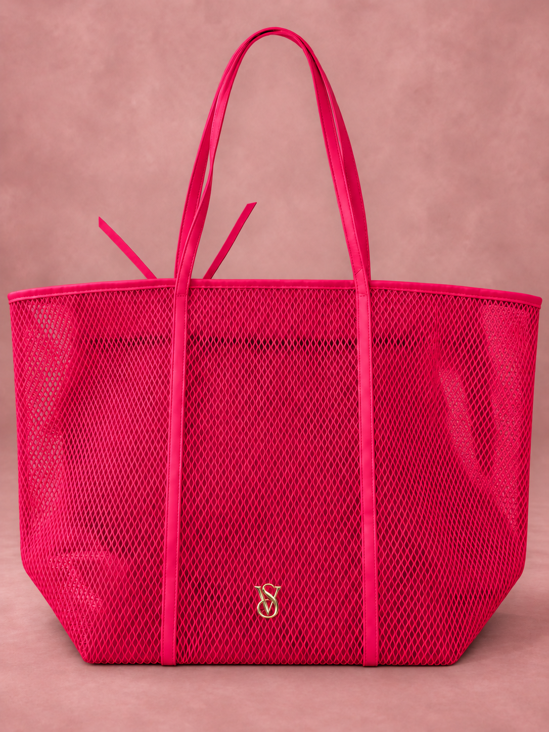 Tote V'S Fucsia Mesh frente con sombra suave