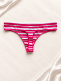 Panti PINK Fucsia a rayas con abertura central, vista frontal