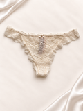 Panti V'S Marfil de encaje floral, vista frontal