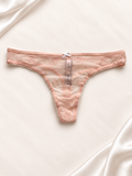 Panti V'S Rosa claro de encaje floral, vista frontal