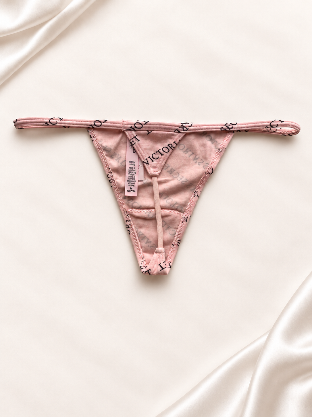 Panti V'S Rosa con estampado de logo, vista posterior