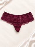 Panti V'S Bordó de encaje de corte short, vista frontal