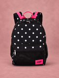 Frente de mochila PINK negra a lunares blancos