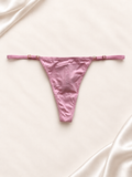 Panti V'S Rosa satinado de tiras finas, vista frontal