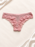 Panti V'S Rosa claro con encaje floral, vista frontal