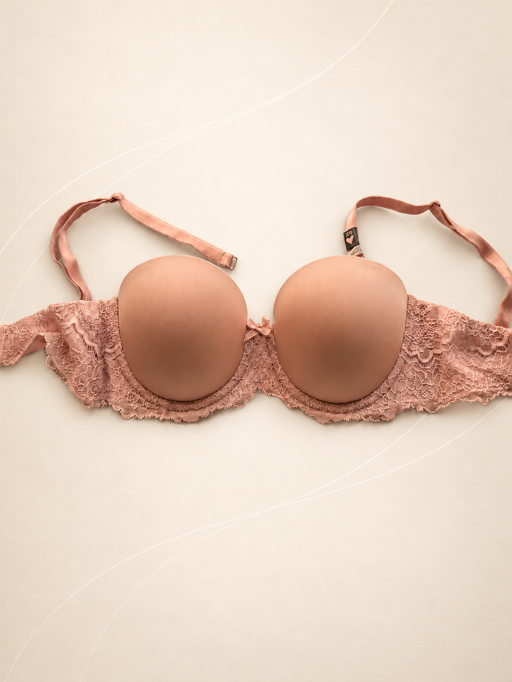 Corpiño V'S Nude con Encaje Floral, frente