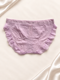Panti V'S Lila de corte clásico con encaje, frente