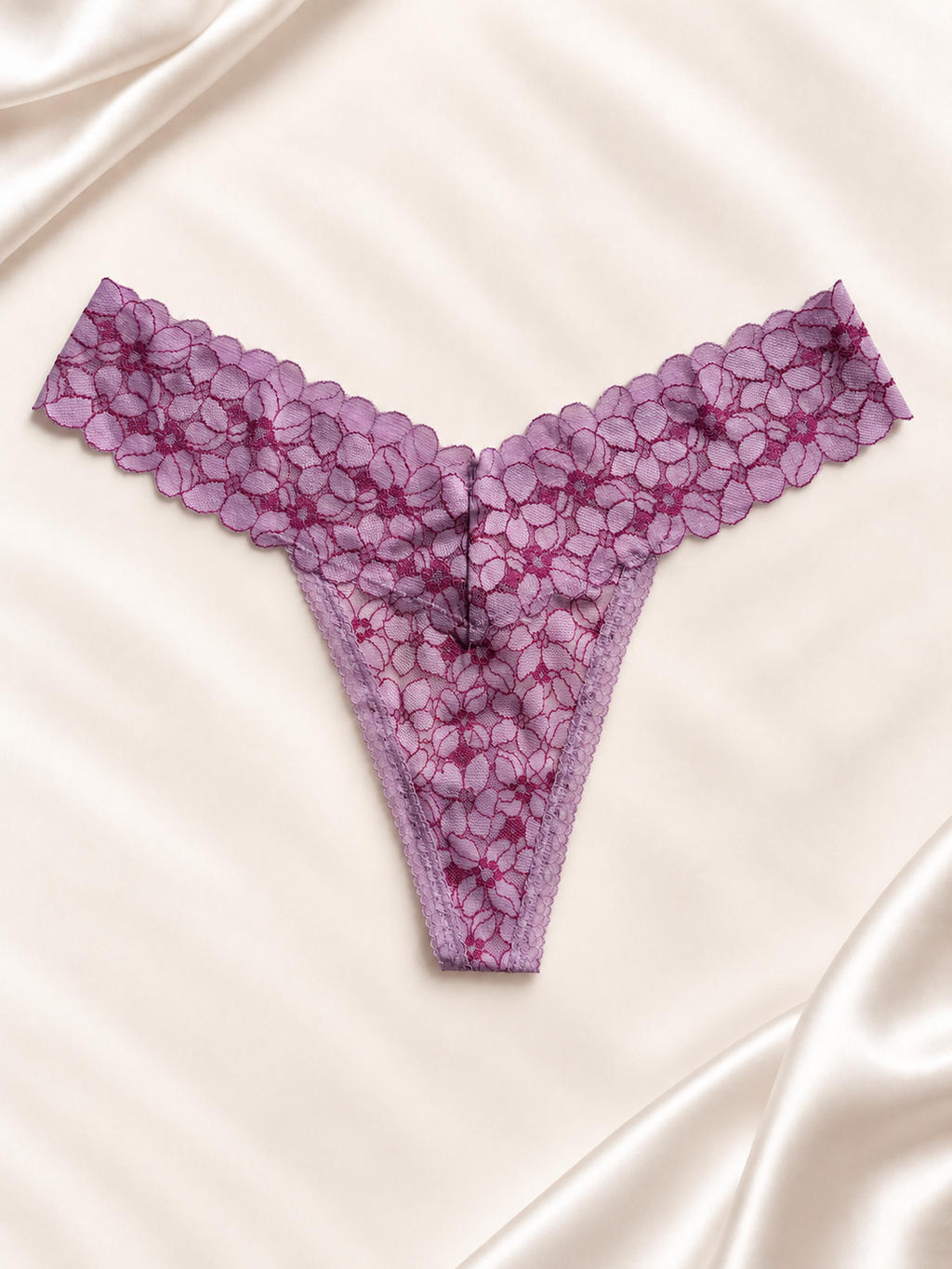 Frente de Panti V'S lila de encaje floral