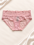 Panti V'S Rosa claro de encaje floral, frente