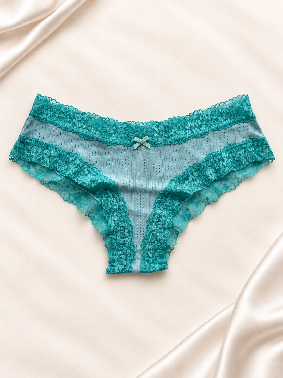 Panti V'S Turquesa con encaje, frente