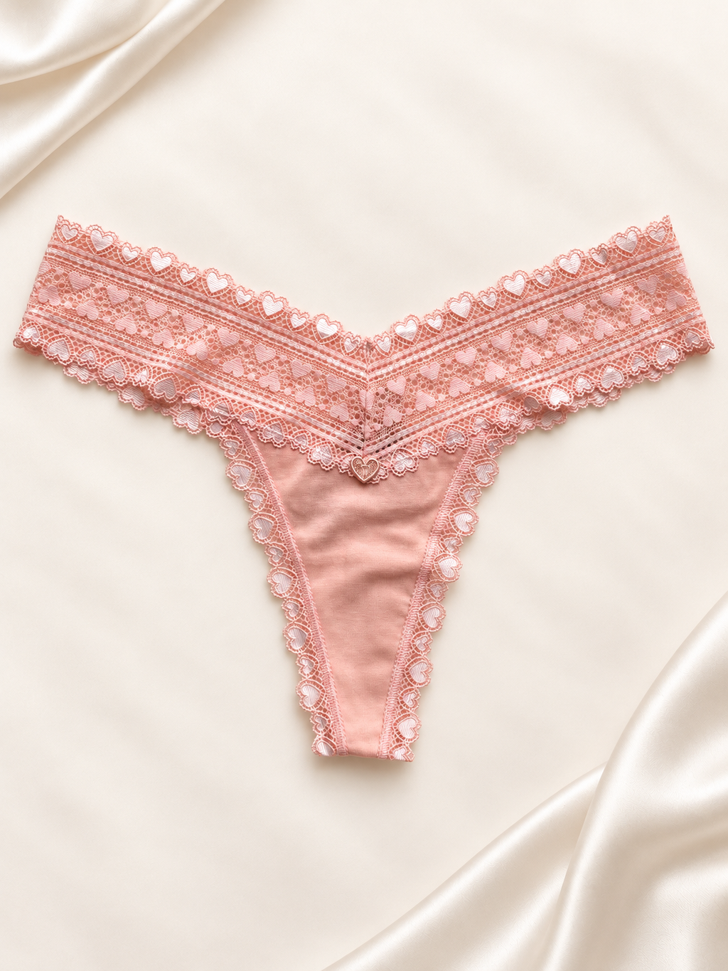 Panti V'S Rosa empolvado de encaje en V, dorso