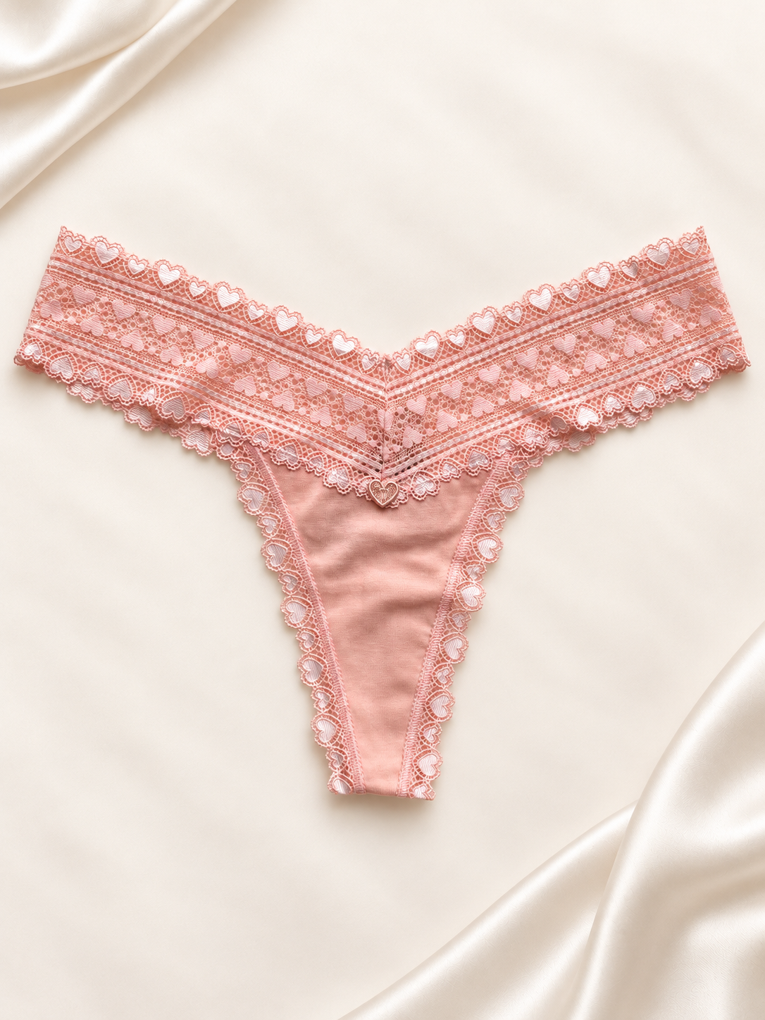 Panti V'S Rosa empolvado de encaje en V, dorso